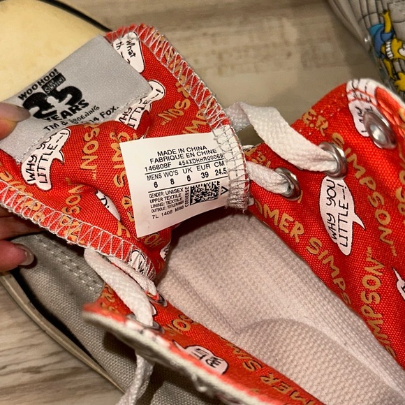 Gray High-Top Sneakers with Cartoon Design - Picture 3 of 5